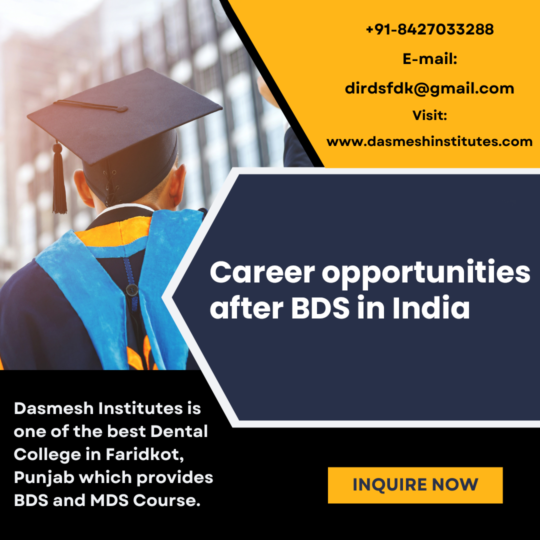 Career Opportunities After BDS in India